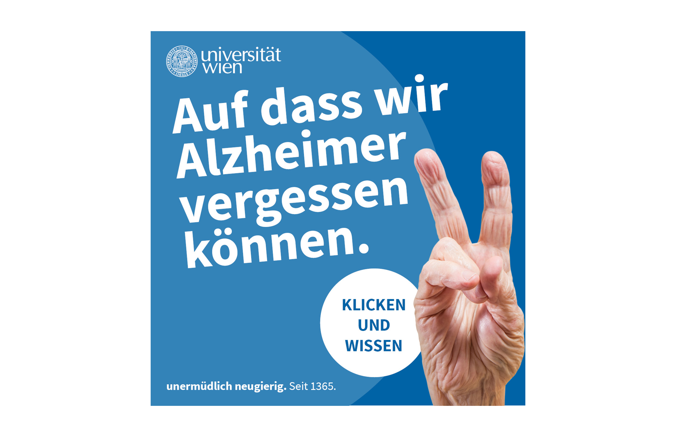 Ein Social Media Post mit dem Uni Wien Slogan: 