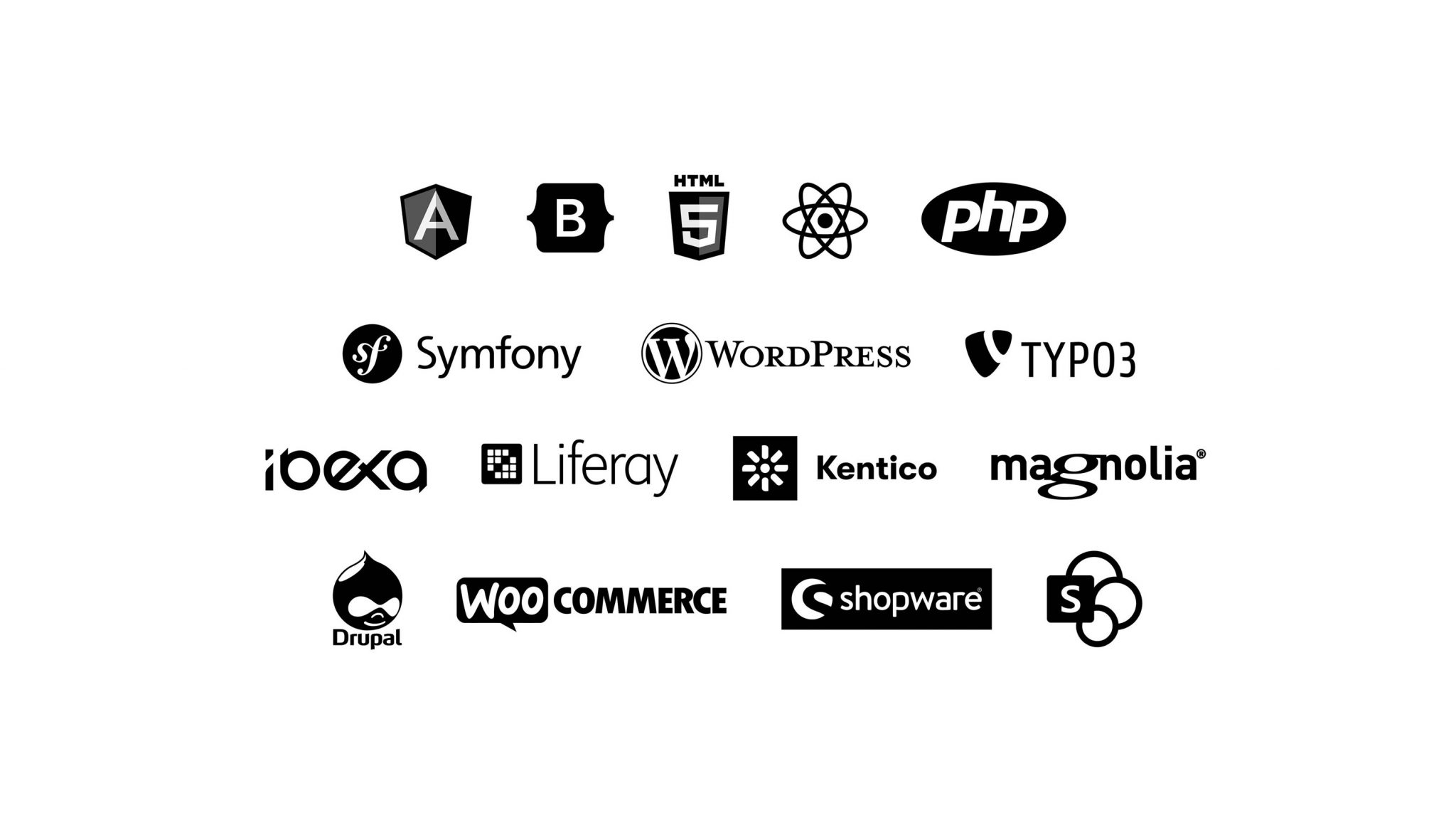 Diverse Logos von CMS und Shop Lösungen