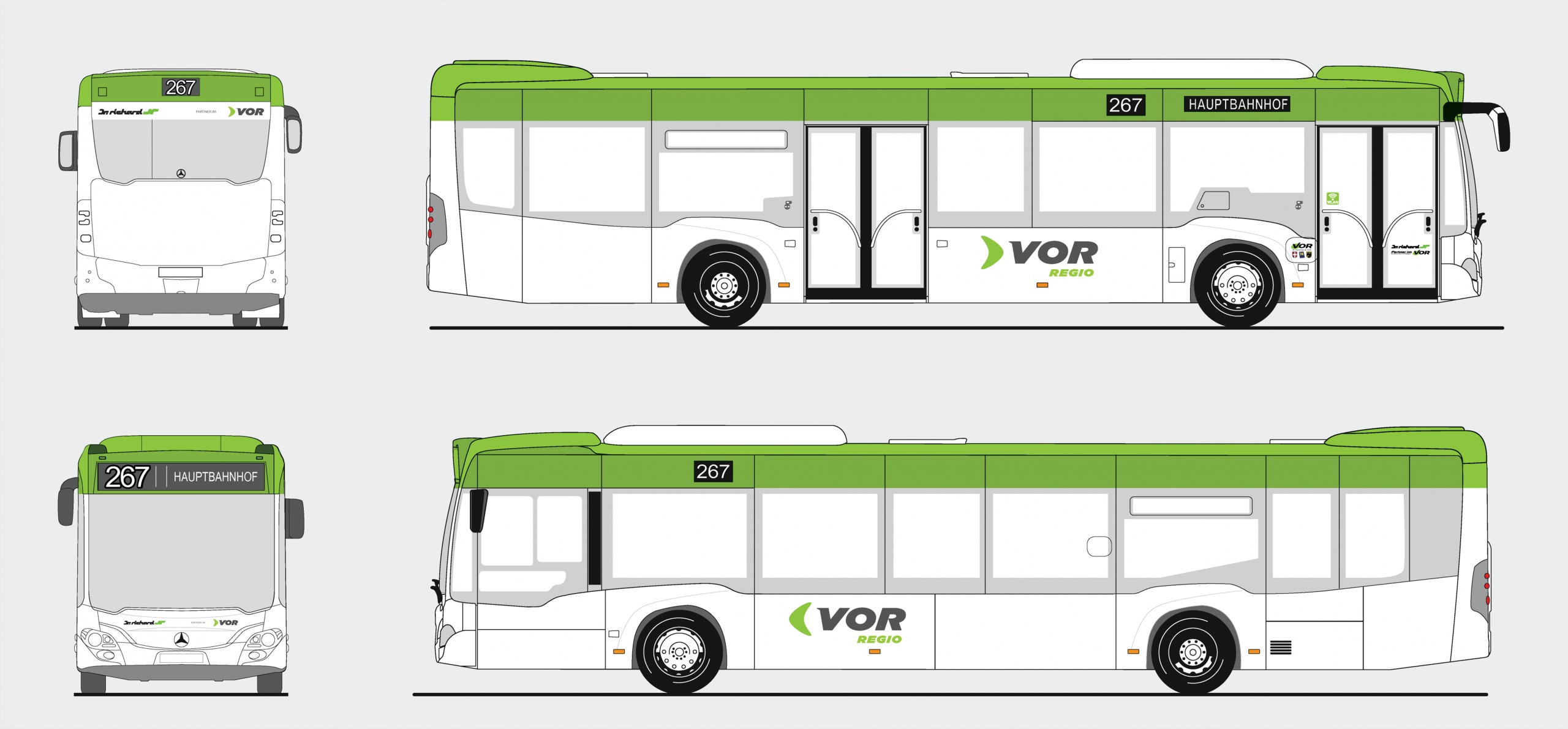 Mock-Up für Busbranding für VOR