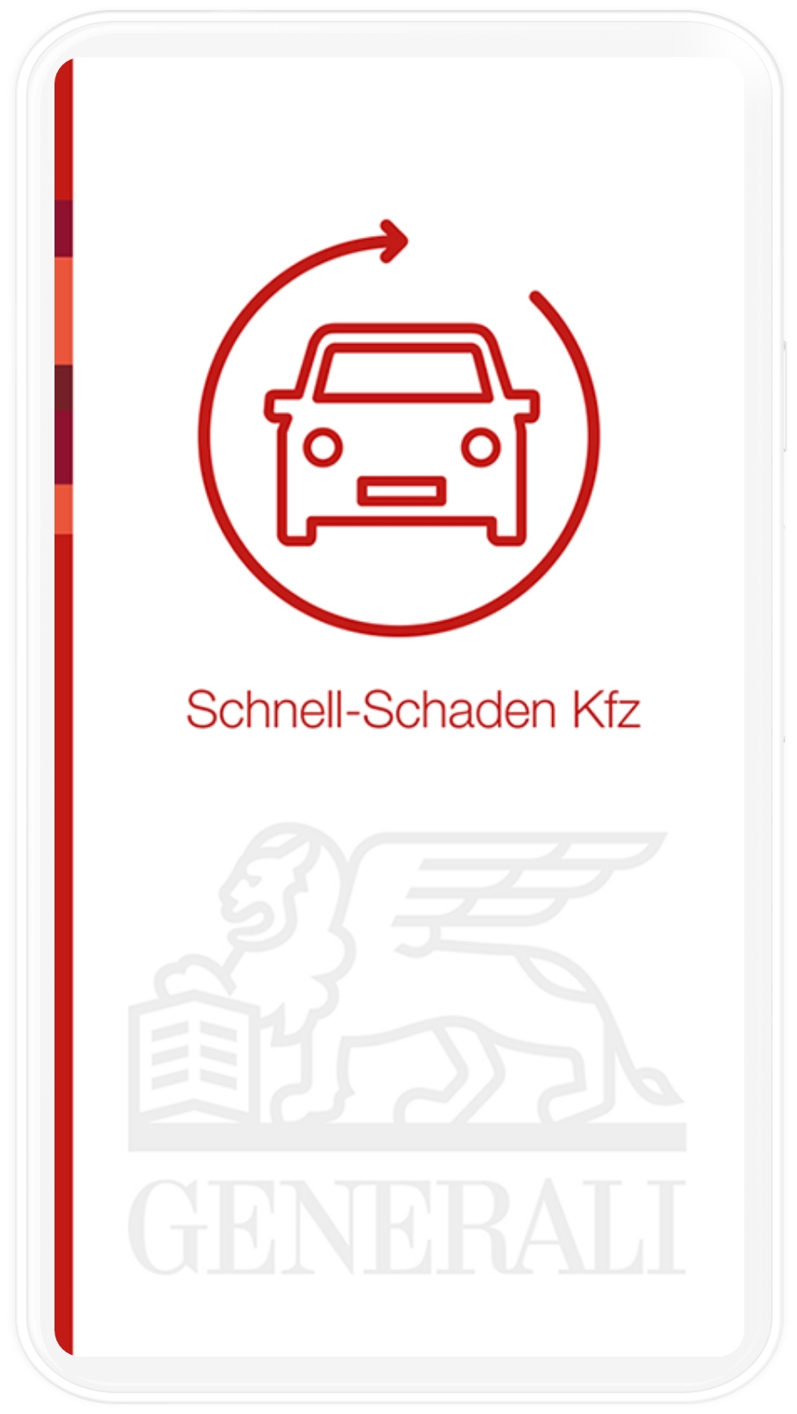 Auschnitt aus der Schnellschaden-App von Generali Deutschland