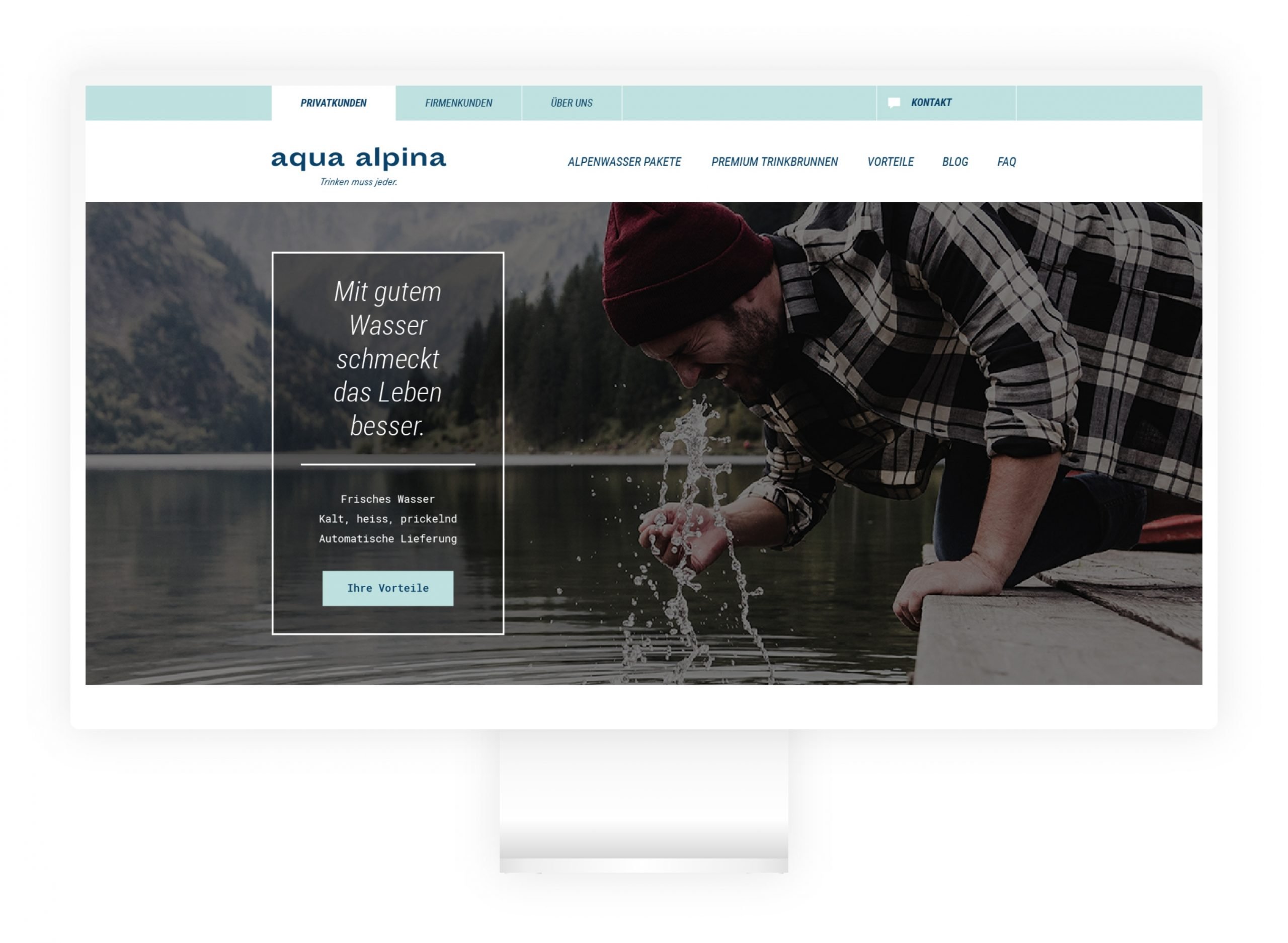 Viewport der Aqua Alpina Landingpage