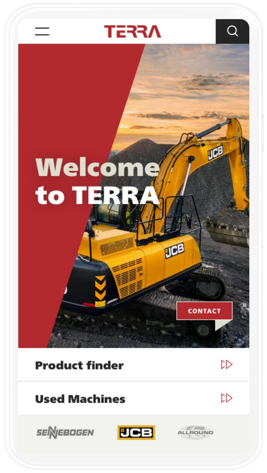 Viewport der Startseite von Terra auf Mobile