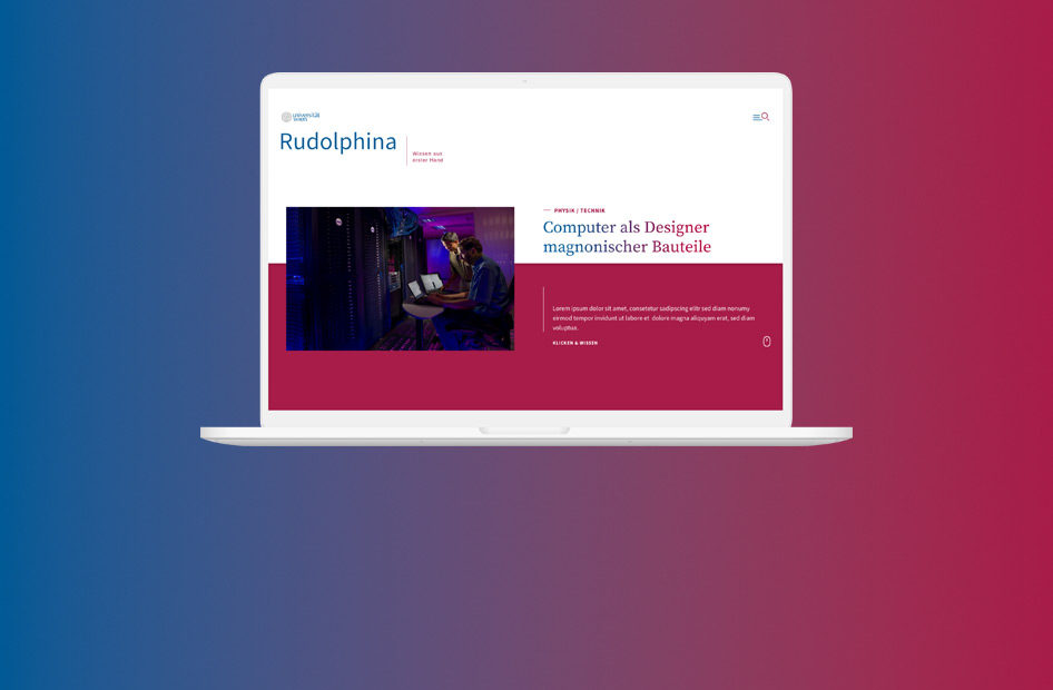 Rudolphina Website auf Laptop
