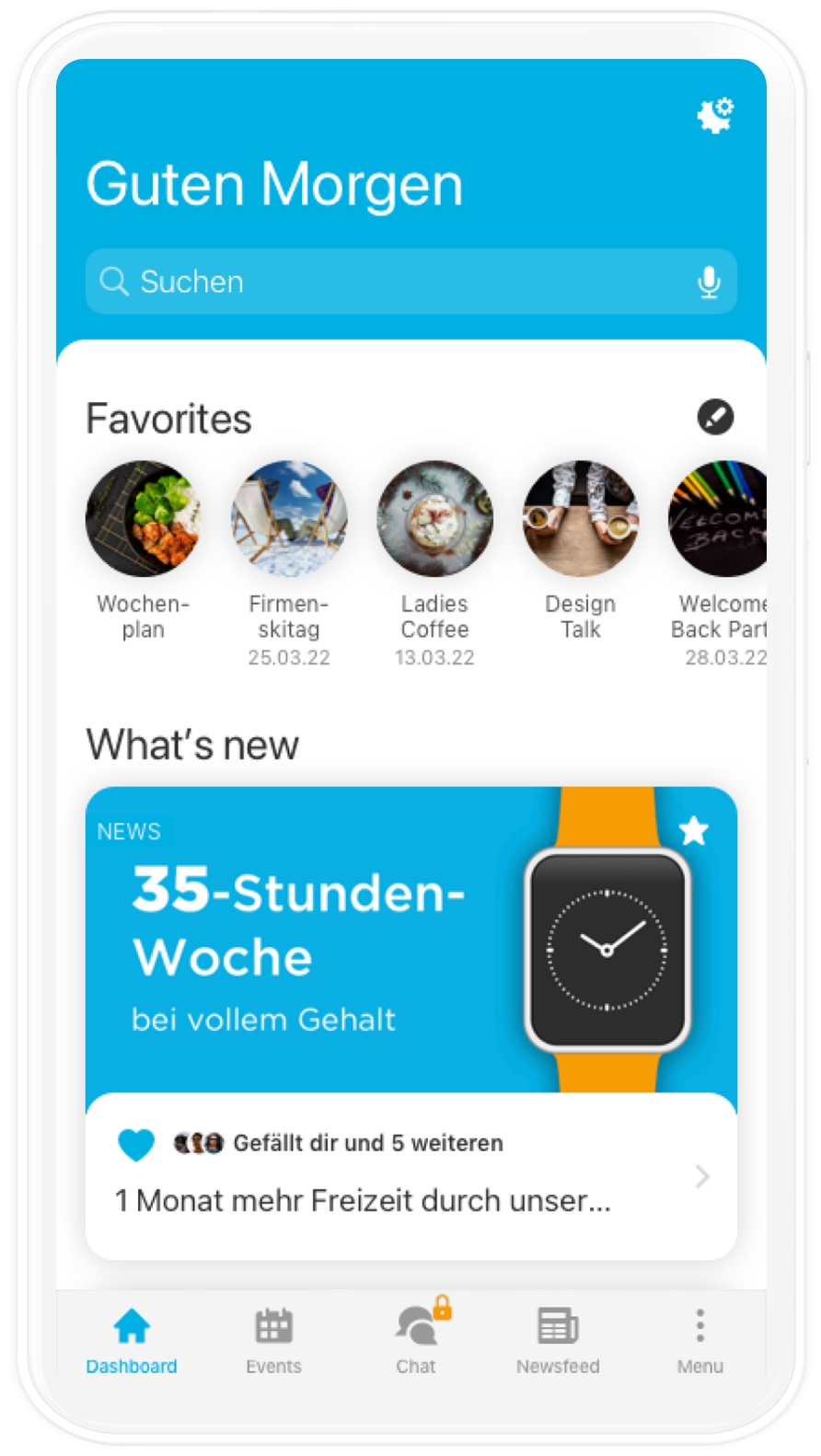 mobiles Mockup des Dashboards in der hAPPydo App