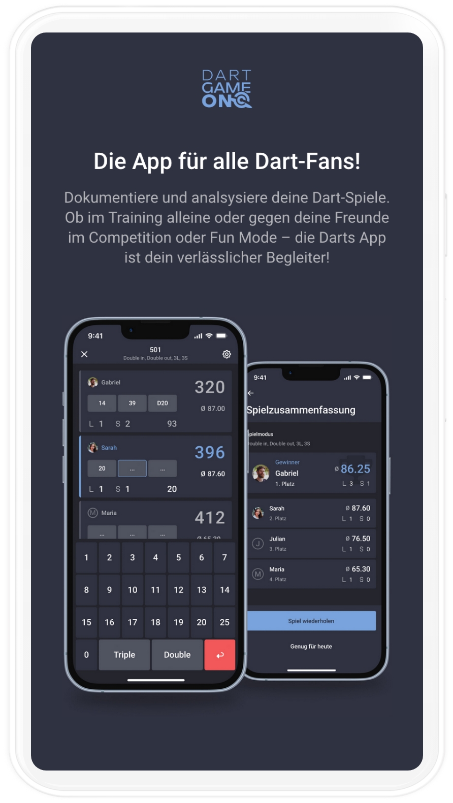 mobiles Mockup der Dart App Landingpage