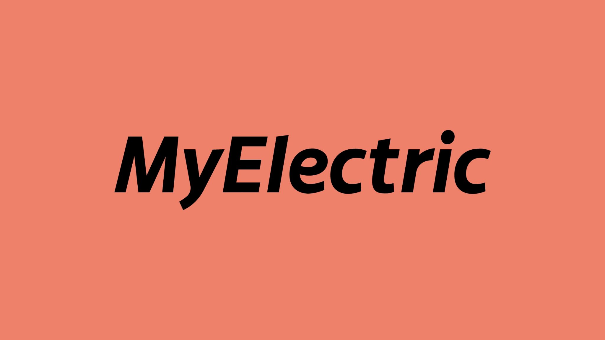 Logo MyElectric auf rosa Hintergrund