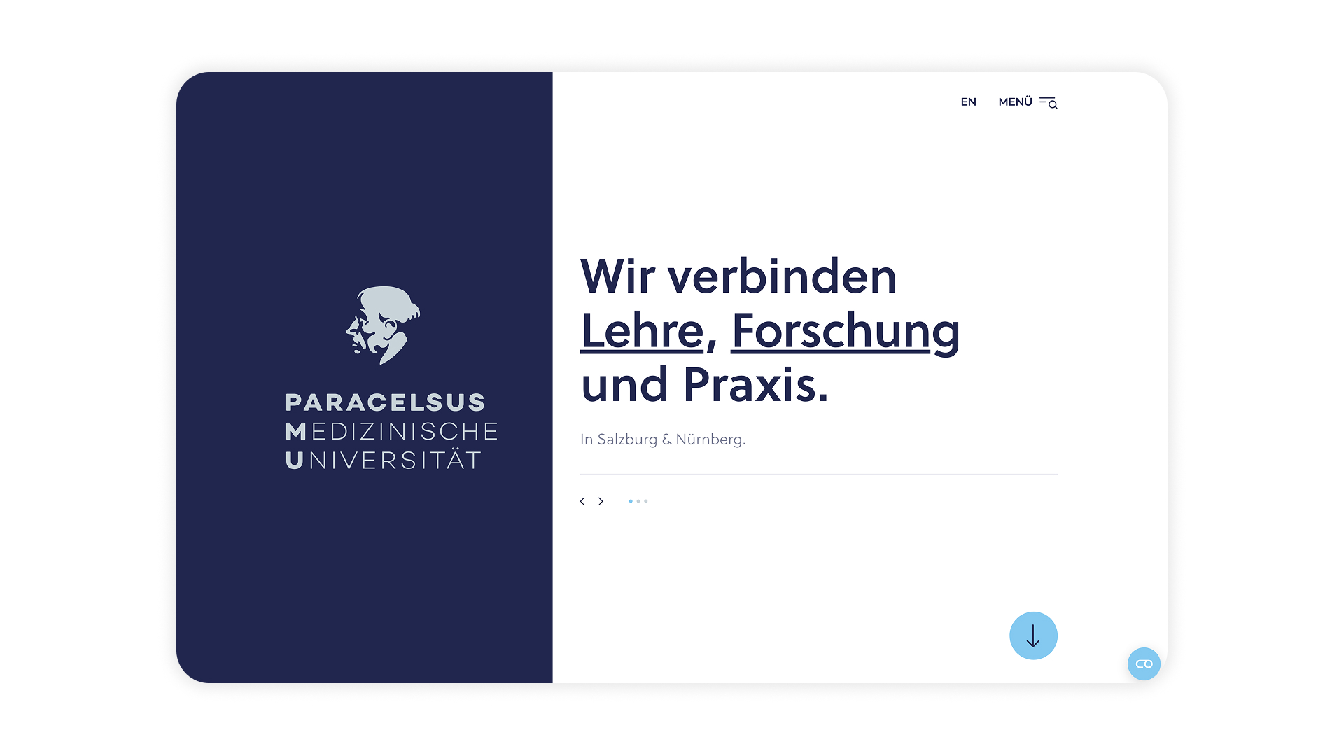 Die Website der PMU auf einem Laptop Screen