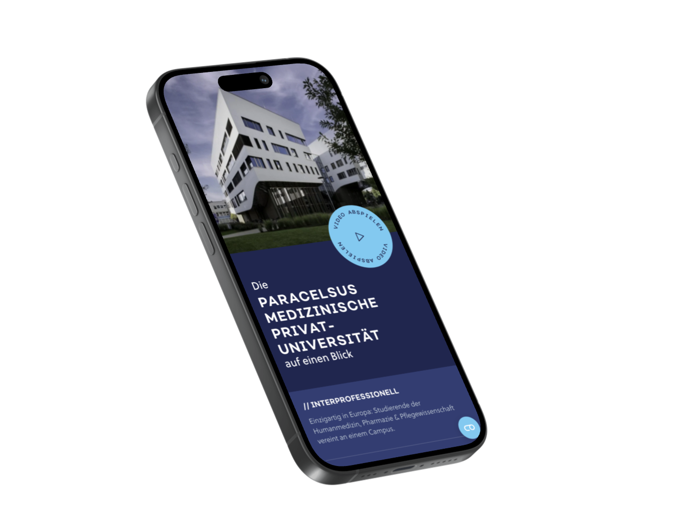 Die Website der PMU in mobiler Version